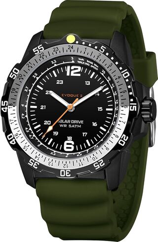 findtime Solar Watch Mens Military Analog Watches Industrial Sport Waterproof Tactical Cool Designer Wrist Watch for Men Unidirectional Rotating Bezel Silicone Strap Alloy Case in Kuwait