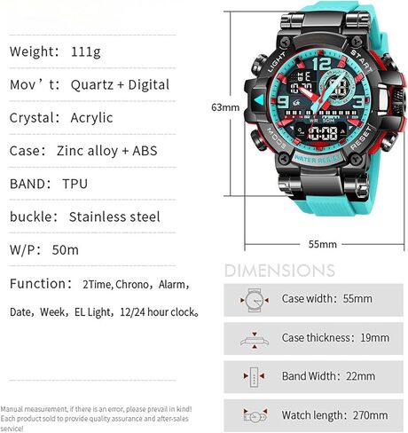 findtime Watches for Men Military Digital Watch Large Face Tactical Waterproof Watch Unique Colors Analog LED Backlight Sports Alarm Stopwatch Wristwatch for Mens Watches in Saudi Arabia