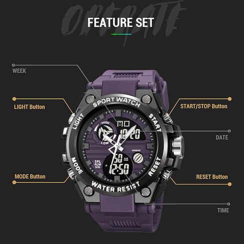 findtime Orange Men Watches Military Fashion Colorful Watch with Waterproof LED Backlight Alarm Stopwatch Features Analog Digital Electronic Quartz Sports Men's Wristwatch in Saudi Arabia