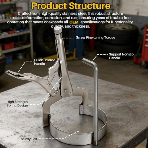 أداة طبل القابض T-47781AC، لـ 6L50E 6L80E 6L90E، أداة تثبيت إزالة الطبل 3-5-عكس و1-2-3-4، مشبك ضغط شديد التحمل من الفولاذ المقاوم للصدأ in Kuwait