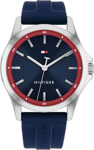 Tommy Hilfiger Men’s Quartz Watch - Comfortable Silicone Strap - Water Resistant up to 30m - Versatile, Sophisticated Timepiece - Gift for Him 42mm in Saudi Arabia