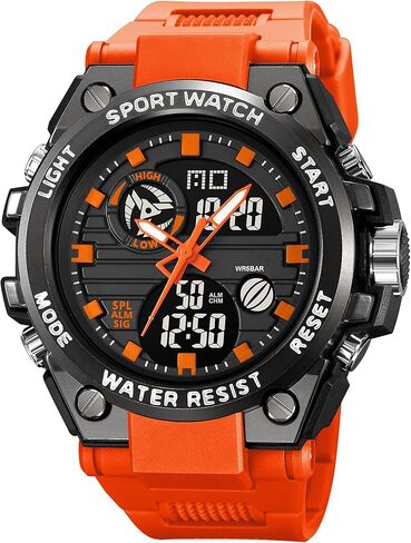 findtime Orange Men Watches Military Fashion Colorful Watch with Waterproof LED Backlight Alarm Stopwatch Features Analog Digital Electronic Quartz Sports Men's Wristwatch in Saudi Arabia