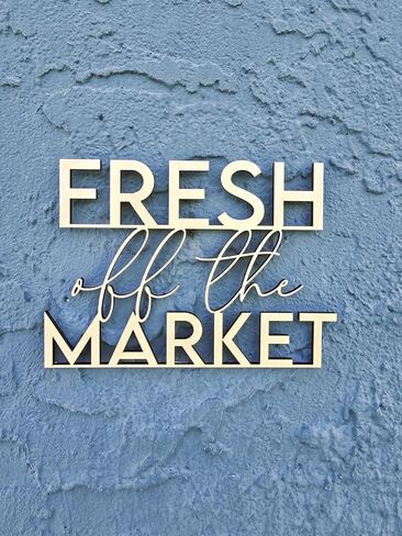 لافتة خشبية منعشة من السوق للخلفية، زينة لحفلات الزفاف لحفلات الزفاف والعزوبية وحفلات الخطوبة والمزارعين في السوق in Kuwait