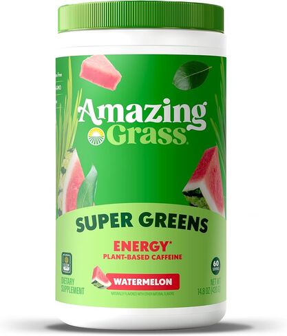 Amazing Grass Green Superfood Energy: Smoothie Mix, Super Greens Powder & Plant Based Caffeine with Green Tea and Flax Seed, Nootropics Support, Lemon Lime, 30 Servings in Kuwait