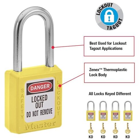 Yellow Thermoplastic Zenex Padlock in Saudi Arabia