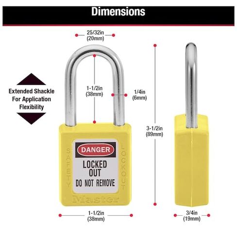 Yellow Thermoplastic Zenex Padlock in Saudi Arabia