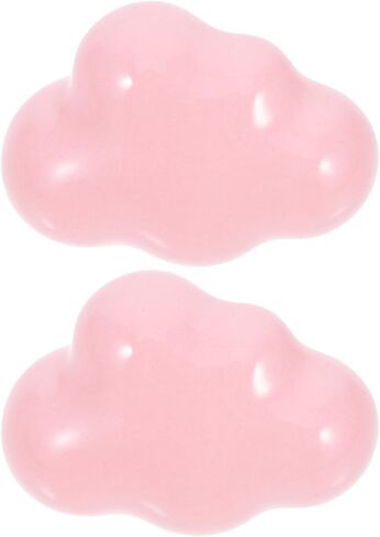 Homoyoyo 2pcs Cloud Shape Ceramic Door Knobs Drawer Dresser Pull Handles in Light Pink for ’ Room Furniture and Kitchen Cabinets in Saudi Arabia