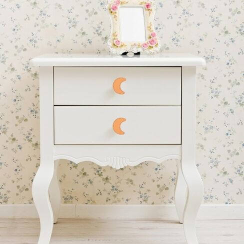 2pcs Moon-Shaped Cabinet Door Handles Pu Leather Drawer Pulls Single Hole Furniture Hardware for ’ Wardrobe and Dresser Drawer Replacement in Saudi Arabia
