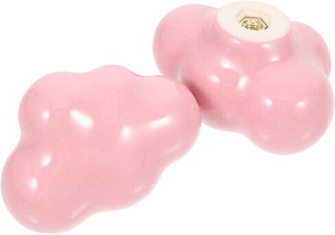 2pcs Cloud Shape Ceramic Door Handles for ’ Room Wardrobe and Drawer Pulls, Cute Pink Ceramic Cabinet Knobs for Boys and Bedroom Furniture in Kuwait
