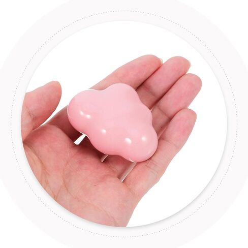 2pcs Cloud Shape Ceramic Door Handles for ’ Room Wardrobe and Drawer Pulls, Cute Pink Ceramic Cabinet Knobs for Boys and Bedroom Furniture in Kuwait