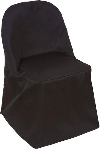 Tableclothsfactory 50pcs White Linen Polyester Folding Chair Cover Dinning Chair Slipcover for Wedding Party Event Banquet Catering in Saudi Arabia