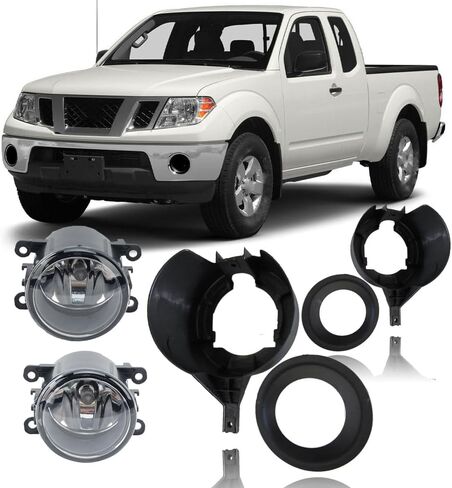 Halogen Pair Front Bumper Fog Light Lamp Bezel Cover Bracket Compatible With Nissan Frontier 2005-2019 Left & Right Side in Saudi Arabia