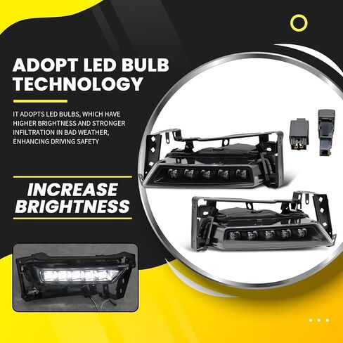 Pair Fog Lights Assembly Compatible with Accord 4DR Sedan 2013 2014 2015 Not Halogen Left and Right Side Lamp with Switch and Harness Clear Lens 33900T2AA01 33950T2AA01 in Kuwait