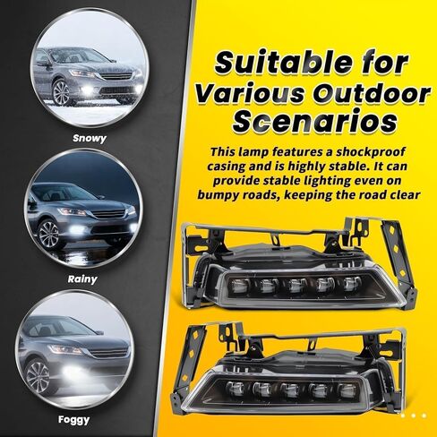 Pair Fog Lights Assembly Compatible with Accord 4DR Sedan 2013 2014 2015 Not Halogen Left and Right Side Lamp with Switch and Harness Clear Lens 33900T2AA01 33950T2AA01 in Kuwait