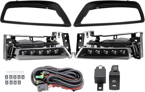 Pair Fog Lights Assembly Compatible with Accord 4DR Sedan 2013 2014 2015 Not Halogen Left and Right Side Lamp with Switch and Harness Clear Lens 33900T2AA01 33950T2AA01 in Kuwait