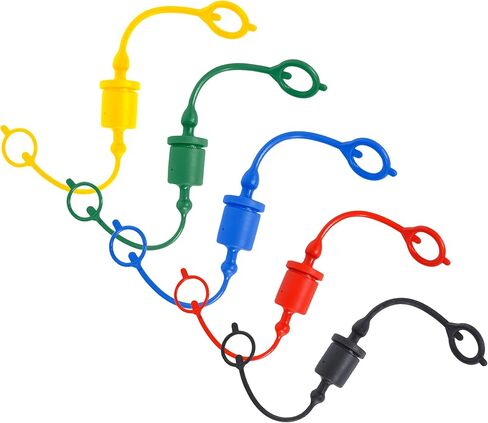 (10 Set) Signite 1/2 ISO A Tractor Hydraulic Hose Caps and Plugs Couplers Male Dust Cap and Female Plug Cover, Quick Disconnects Plug Fitting with Retention Ring Keeps Cap Attached to Hose (5 Colors) in Saudi Arabia