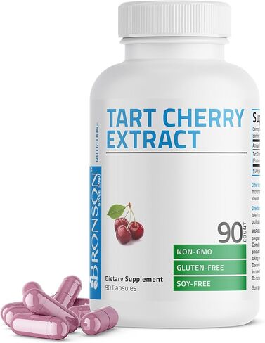 Bronson Tart Cherry Extract 2500 mg Vegetarian Capsules with Antioxidants and Flavonoids Non-GMO, 180 Count in Saudi Arabia