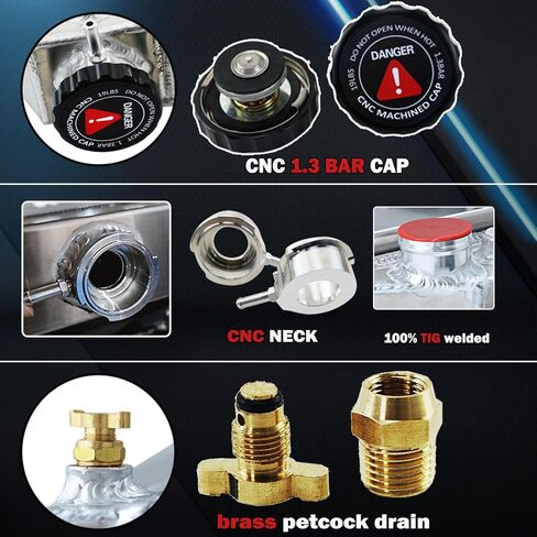 8N Radiator, Radiator Compatible with Ford 2N 9N Tractor 8N8005 86551430, 3 Row Core All Aluminum Radiator in Kuwait