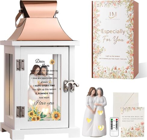 Birthday Gifts for Mom from Daughter, for Mom, Special Mom Gifts for Birthday, Lantern with Mother and Daughter Hand Painted Figure in Saudi Arabia