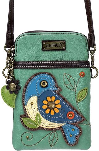 Chala Blue Bird Cellphone Crossbody Handbag - Convertible Strap in Saudi Arabia