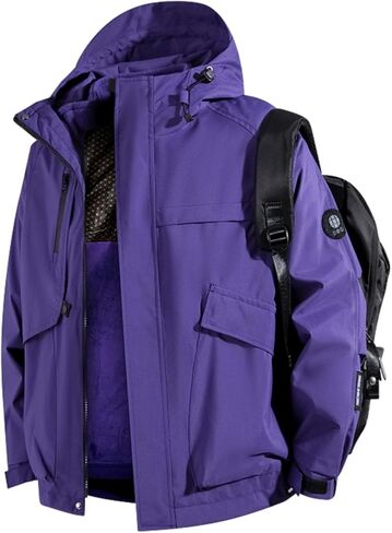 3-in-1 Ski Jacket Waterproof Windproof Winter Coat Hooded Snow Jacket with Warm Fleece Liner in Saudi Arabia