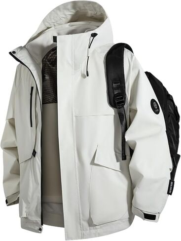 3-in-1 Ski Jacket Waterproof Windproof Winter Coat Hooded Snow Jacket with Warm Fleece Liner in Saudi Arabia