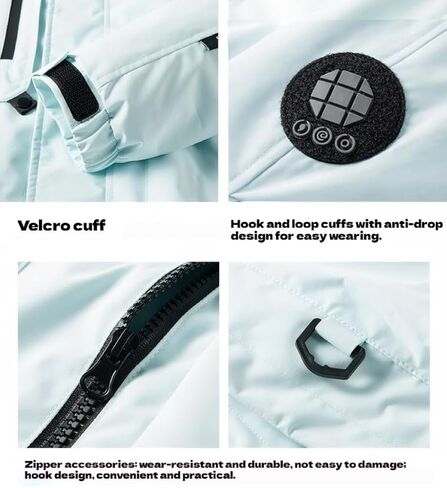 3-in-1 Ski Jacket Waterproof Windproof Winter Coat Hooded Snow Jacket with Warm Fleece Liner in Saudi Arabia