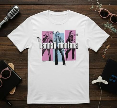 Disney Hannah Montana Miley Cyrus Vintage Style Butterfly Adult T-Shirt in Saudi Arabia