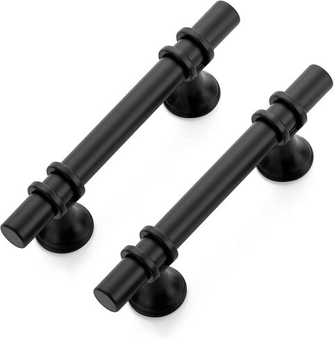 Ravinte 30 Pack 5 Inch Cabinet Pulls Kitchen Cupboard Handles with Round Base Matte Black Drawer Pulls Cabinet Handles 5" Length, 3" Hole Center in Kuwait
