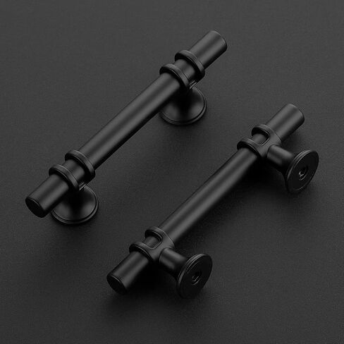Ravinte 30 Pack 5 Inch Cabinet Pulls Kitchen Cupboard Handles with Round Base Matte Black Drawer Pulls Cabinet Handles 5" Length, 3" Hole Center in Kuwait