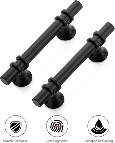 Ravinte 30 Pack 5 Inch Cabinet Pulls Kitchen Cupboard Handles with Round Base Matte Black Drawer Pulls Cabinet Handles 5" Length, 3" Hole Center in Kuwait