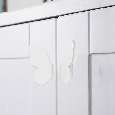 Butterfly Cabinet Door Handles 1 Pair White Room Drawer Pulls Furniture Hardware for Kitchen Bathroom Cabinets in Kuwait
