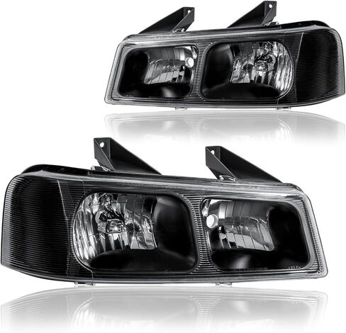 Headlights for 2003-2014 Chevy Express GMC Savana 1500/2003-2023 Express 2500 3500/2009-2022 Express 4500 Van Black Housing Clear Reflector Upper Lower Bumper Lamp in Kuwait