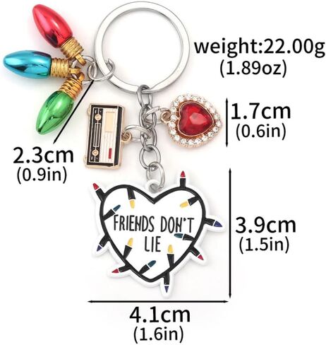 سلسلة مفاتيح Stranger Things سلسلة مفاتيح هدايا الصداقة سلسلة مفاتيح أصدقاء لا تكذب بضائع مجموعة الهالوين هدية الصداقة للأبد (قلب 1) in Kuwait