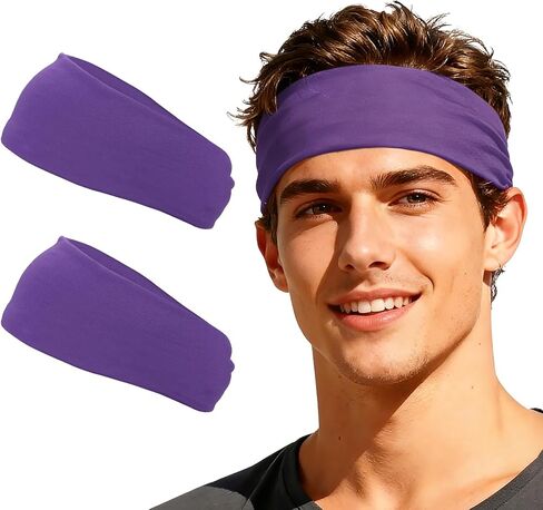 Sport Headbands for Men, Workout Headbands Stretchy Sweatband Absorbent Head Bands for Men Women in Saudi Arabia