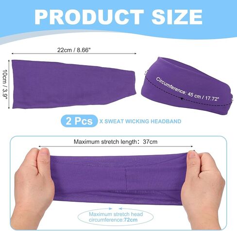 Sport Headbands for Men, Workout Headbands Stretchy Sweatband Absorbent Head Bands for Men Women in Saudi Arabia