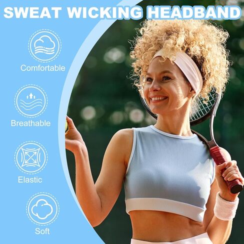 Sport Headbands for Men, Workout Headbands Stretchy Sweatband Absorbent Head Bands for Men Women in Saudi Arabia
