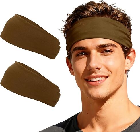 Sport Headbands for Men, Workout Headbands Stretchy Sweatband Absorbent Head Bands for Men Women in Saudi Arabia