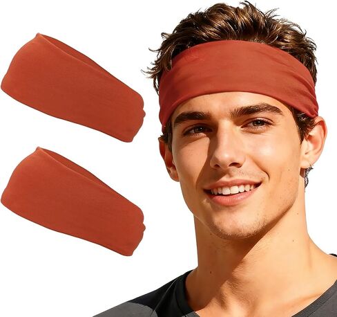 Sport Headbands for Men, Workout Headbands Stretchy Sweatband Absorbent Head Bands for Men Women in Saudi Arabia