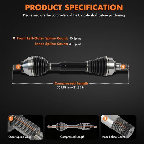 ASAPE Front Left CV Axle Drive Shaft Assembly Replacement 2015 for Volvo XC60 2.0L 2015 for Volvo XC60 2.5L 2010-2015 for Volvo XC60 3.0L 2010-2015 for Volvo XC60 3.2L 66-9682 in Saudi Arabia