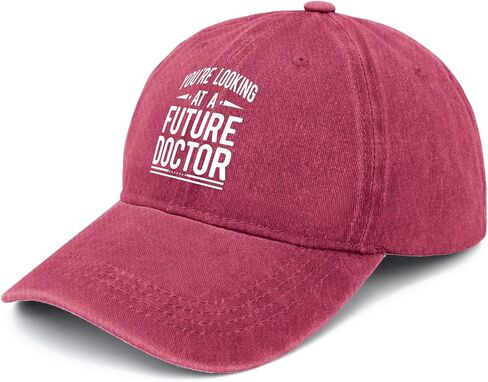 You're Looking at a Future Doctor Baseball Cap Cute hat Womens Baseball caps Gifts for Friends Hiking Cap Wine in Kuwait