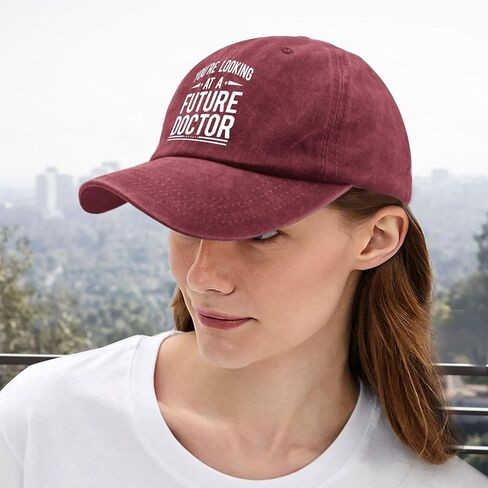 You're Looking at a Future Doctor Baseball Cap Cute hat Womens Baseball caps Gifts for Friends Hiking Cap Wine in Kuwait