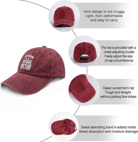 You're Looking at a Future Doctor Baseball Cap Cute hat Womens Baseball caps Gifts for Friends Hiking Cap Wine in Kuwait