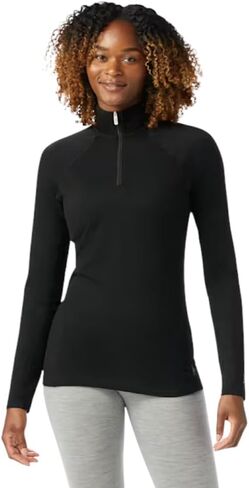 Smartwool Women's Standard Classic All-Season Merino Base Layer 1/4 Zip, Black in Kuwait