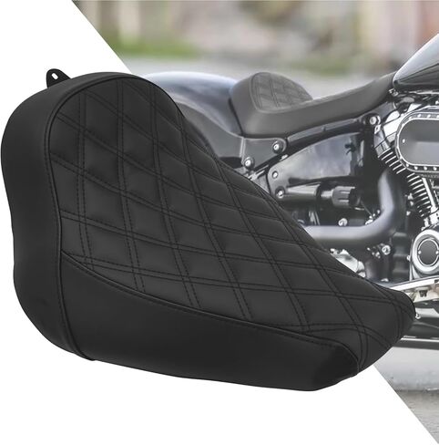 HDBUBALUS Motorcycle Solo Seat Cushion Diamond Leather Seat Compatible with Harley Breakout Fatboy 2018-2023 (White Thread) in Saudi Arabia