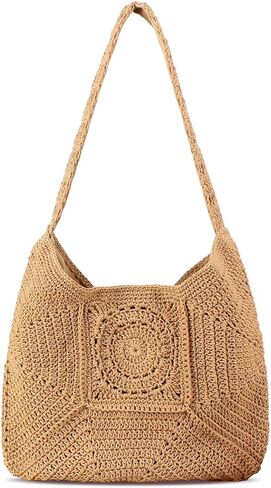 Crochet Beach Bags for Women,Summer Beach Tote Bag,Soft Woven Purses Shoulder Handbag for Vacation Travel in Kuwait