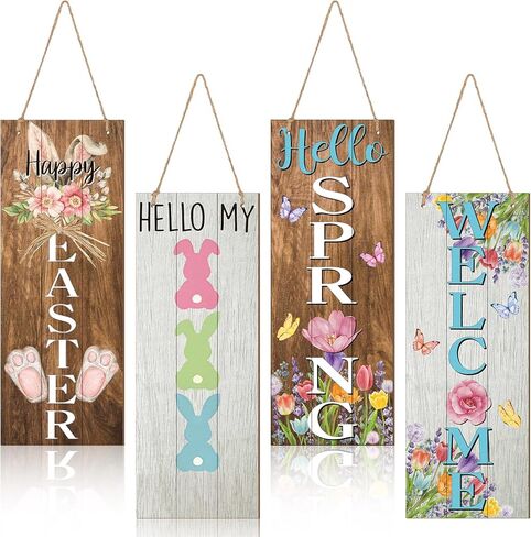 Shellwei 2 Pcs Halloween Welcome Door Sign 23 Inches Ghost Door Decoration BOO Door Hanger Halloween Ghost Hanging Sign Wooden Halloween Door Wreath for Front Door Porch Wall Indoor Outdoor Home Decor in Kuwait