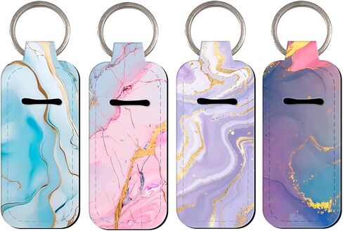 DMLSKY Lip Balm Holder Keychain, Sleeve Pouch for Mini Lipstick, Cute Portable Key Chain Accessories for Lip Gloss in Kuwait
