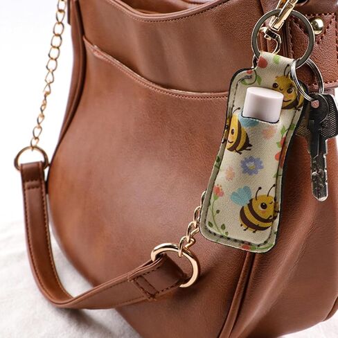 DMLSKY Lip Balm Holder Keychain, Sleeve Pouch for Mini Lipstick, Cute Portable Key Chain Accessories for Lip Gloss in Saudi Arabia