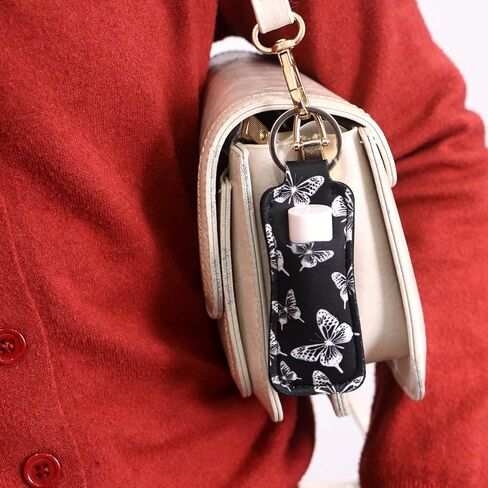 DMLSKY Lip Balm Holder Keychain, Sleeve Pouch for Mini Lipstick, Cute Portable Key Chain Accessories for Lip Gloss in Saudi Arabia